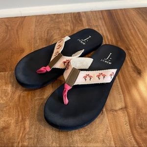 J. Crew flamingo flip flops